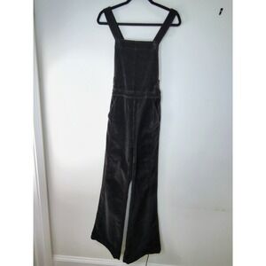 Frame Denim Le Velveteen Jumpsuit Charcoal Black Overalls X/S